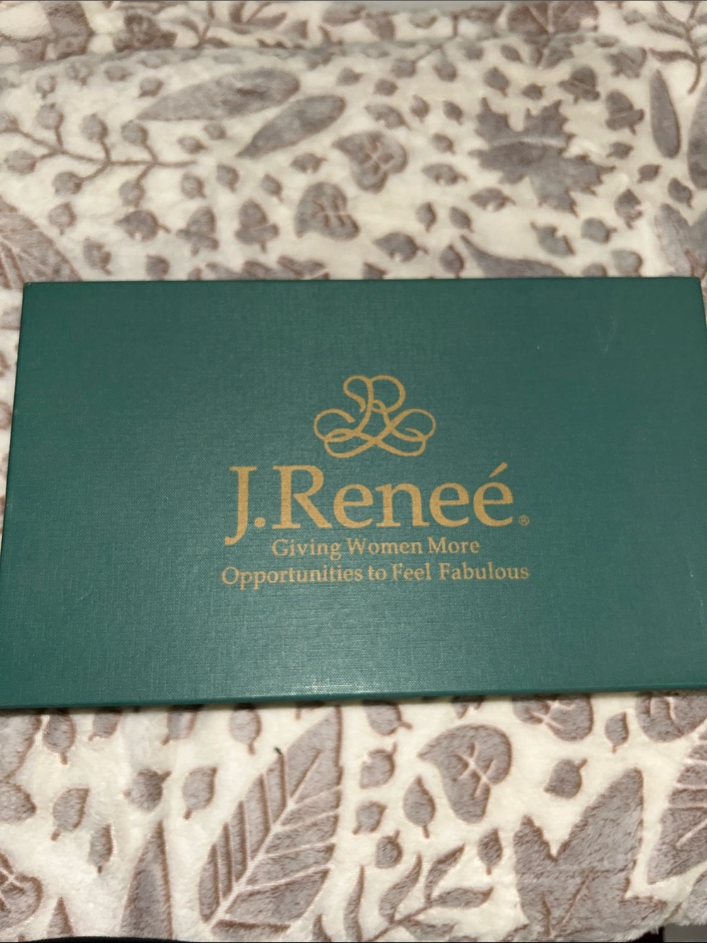 J.Renee Green and Gold Logo Shoe Box